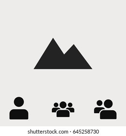 Mountain icon, stock vector illustration flat design style