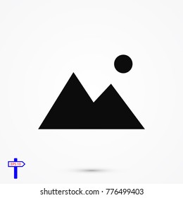 Mountain icon, stock vector illustration flat design style