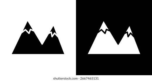 Mountain icon symbol collection. Flat vector stock illustration.