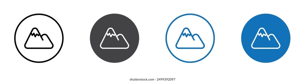 Mountain icon Symbol collection thin outline set