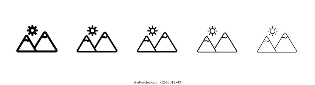 Mountain icon Symbol concept for web design.simple line vector icon. logo illustration.