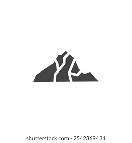 Icono de montaña Símbolo de marca en estilo relleno
