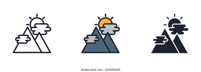 mountain icon symbol template for graphic and web design collection logo vector illustration
