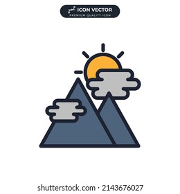 mountain icon symbol template for graphic and web design collection logo vector illustration