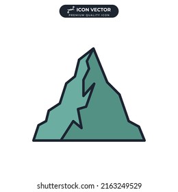 plantilla de símbolo de icono de montaña para el logotipo de colección de diseño gráfico y web ilustración vectorial