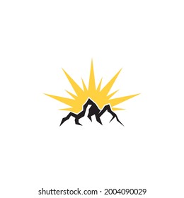 Mountain icon and symbol template vector