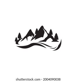 Mountain icon and symbol template vector