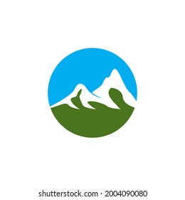 Icono de montaña y vector de plantilla de símbolo