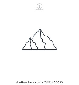 Icono de montaña ilustración vectorial aislada en fondo blanco