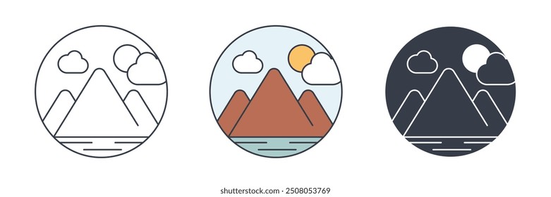 Mountain icon symbol vector illustration isolated on white background