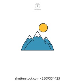 Ícone de montanha símbolo vetor ilustração isolado no fundo branco
