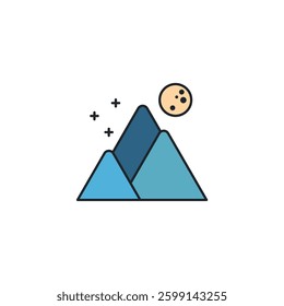Mountain icon symbol vector illustration isolated on white background