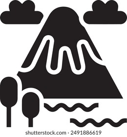 Mountain icon symbol vector image illustration EPS 10