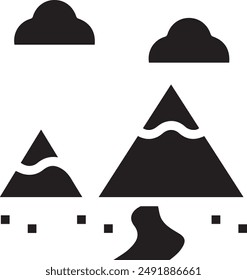 Mountain icon symbol vector image illustration EPS 10