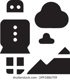 Mountain icon symbol vector image illustration EPS 10