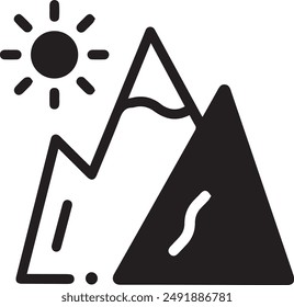 Mountain icon symbol vector image illustration EPS 10
