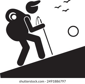 Mountain icon symbol vector image illustration EPS 10