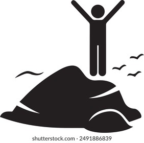Mountain icon symbol vector image illustration EPS 10