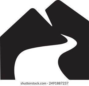 Mountain icon symbol vector image illustration EPS 10