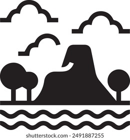 Mountain icon symbol vector image illustration EPS 10