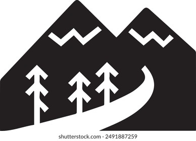 Mountain icon symbol vector image illustration EPS 10
