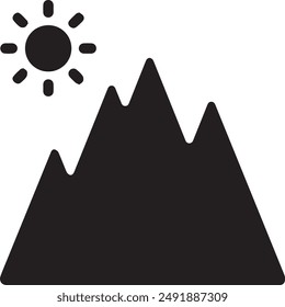 Mountain icon symbol vector image illustration EPS 10
