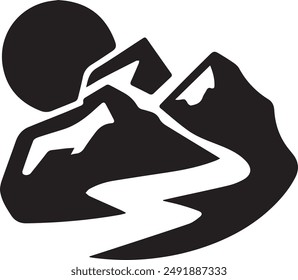 Mountain icon symbol vector image illustration EPS 10