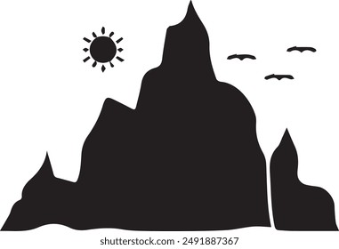 Mountain icon symbol vector image illustration EPS 10