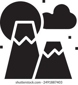 Mountain icon symbol vector image illustration EPS 10