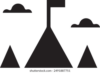 Mountain icon symbol vector image illustration EPS 10