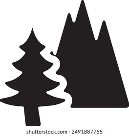 Mountain icon symbol vector image illustration EPS 10