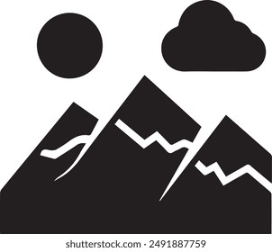 Mountain icon symbol vector image illustration EPS 10