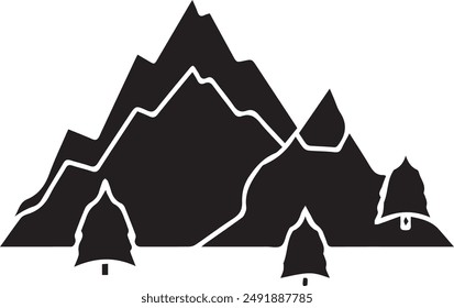 Mountain icon symbol vector image illustration EPS 10