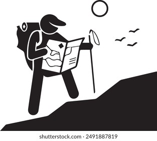 Mountain icon symbol vector image illustration EPS 10