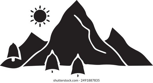 Mountain icon symbol vector image illustration EPS 10