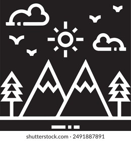 Mountain icon symbol vector image illustration EPS 10