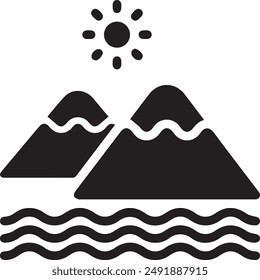 Mountain icon symbol vector image illustration EPS 10
