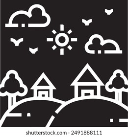 Mountain icon symbol vector image illustration EPS 10