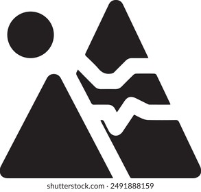 Mountain icon symbol vector image illustration EPS 10