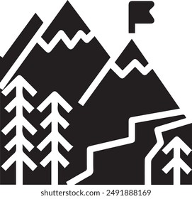 Mountain icon symbol vector image illustration EPS 10
