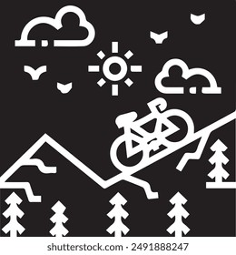 Mountain icon symbol vector image illustration EPS 10