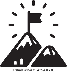 Mountain icon symbol vector image illustration EPS 10