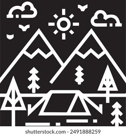 Mountain icon symbol vector image illustration EPS 10