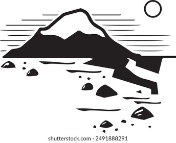 Mountain icon symbol vector image illustration EPS 10