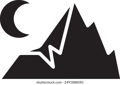 Mountain icon symbol vector image illustration EPS 10