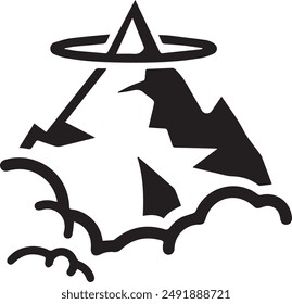 Mountain icon symbol vector image illustration EPS 10
