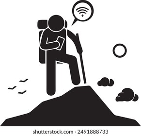 Mountain icon symbol vector image illustration EPS 10