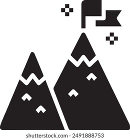 Mountain icon symbol vector image illustration EPS 10