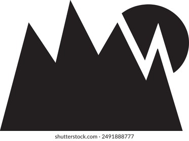 Mountain icon symbol vector image illustration EPS 10