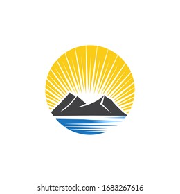Mountain icon Template Vector illustration design